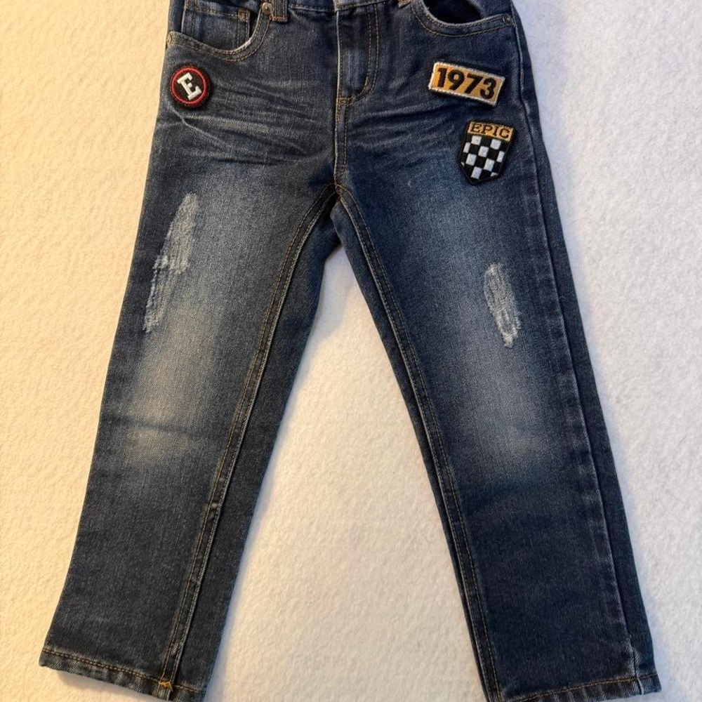 Epic Threads blue jeans with patches #kids #denim #backtoschool #patches size 4